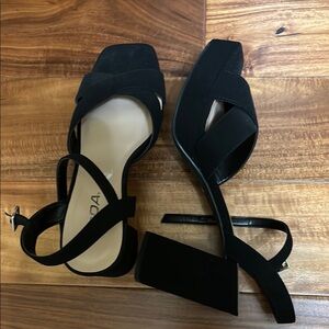 Soda Black Women's Heeled Sandals 3.75in